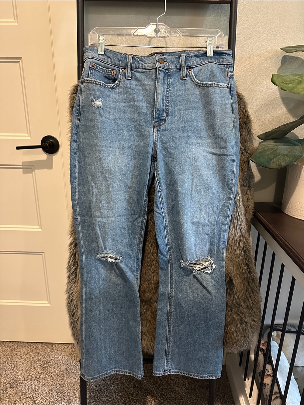 J. Crew Light Blue Flair Distressed Jeans